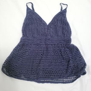 🔴sold🔴Abercrombie and Fitch peplum crochet tank top